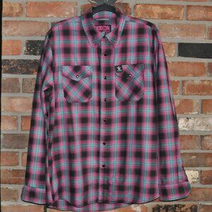 DIXXON FLANNEL COMPANY 2022 SHREDDY PLAID LONG SLEEVE BUTTON UP M